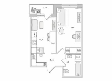 37,3 м², 1-комнатная квартира 7 225 000 ₽ - изображение 77