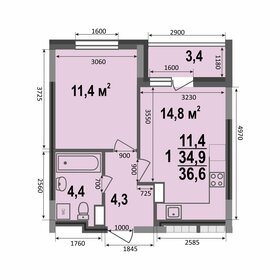 35 м², 1-комнатная квартира 3 850 000 ₽ - изображение 70
