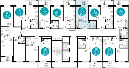 25 м², 1-комнатные апартаменты 7 380 000 ₽ - изображение 88