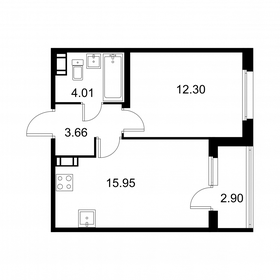 Квартира 37,4 м², 1-комнатная - изображение 1