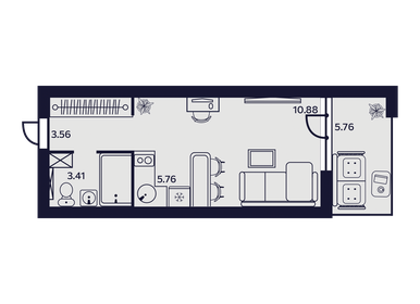 27,5 м², 1-комнатные апартаменты 5 741 230 ₽ - изображение 15