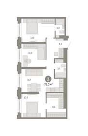 77,9 м², 3-комнатная квартира 22 660 000 ₽ - изображение 1