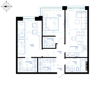 64,3 м², 1-комнатная квартира 9 067 710 ₽ - изображение 41