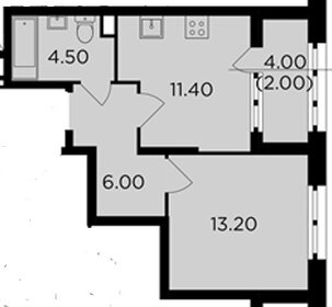 Квартира 37 м², 1-комнатная - изображение 1
