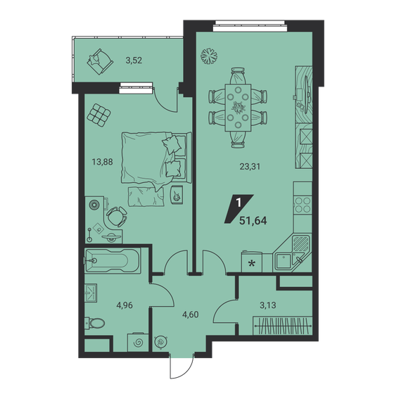 59,4 м², 3-комнатная квартира 6 450 000 ₽ - изображение 94