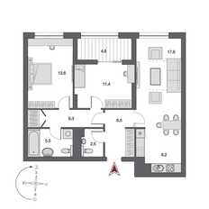 Квартира 73 м², 3-комнатная - изображение 2