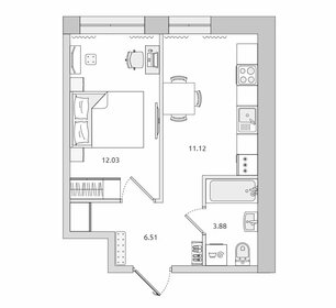 Квартира 33,6 м², 1-комнатная - изображение 1