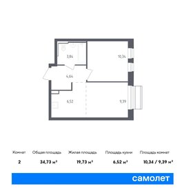 Квартира 34,7 м², 1-комнатная - изображение 1