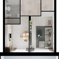 Квартира 42,7 м², 1-комнатная - изображение 3