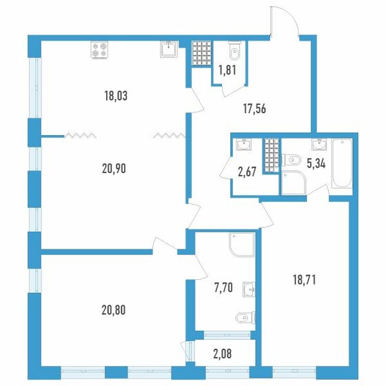 114,6 м², 3-комнатная квартира 30 931 200 ₽ - изображение 1