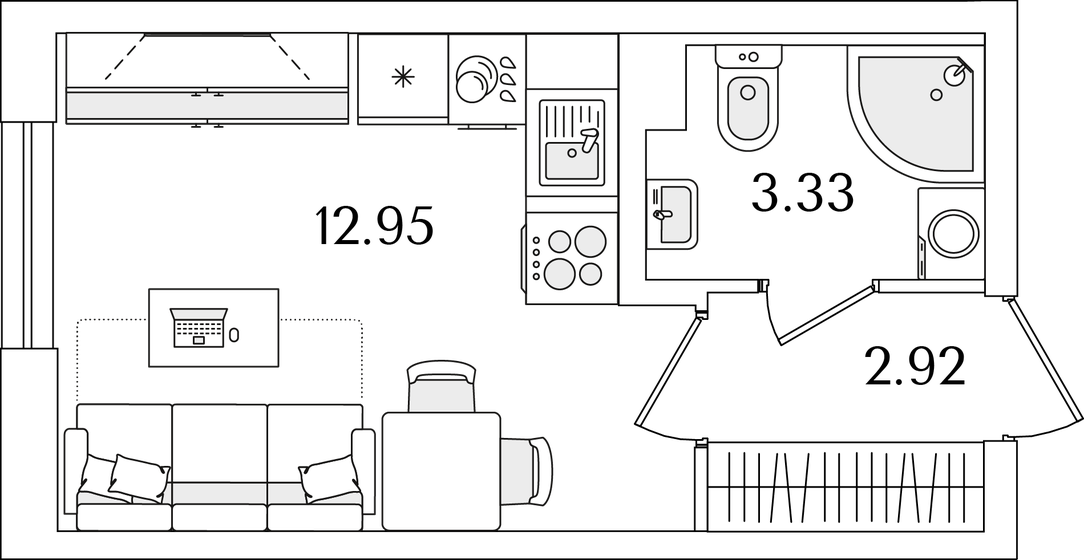 19,2 м², квартира-студия 4 872 198 ₽ - изображение 1