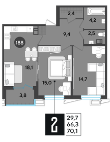 72,8 м², 2-комнатная квартира 11 500 000 ₽ - изображение 84