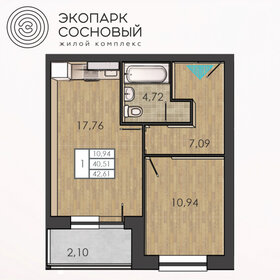 39,7 м², 1-комнатная квартира 5 352 794 ₽ - изображение 44