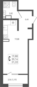 Квартира 31,3 м², студия - изображение 1