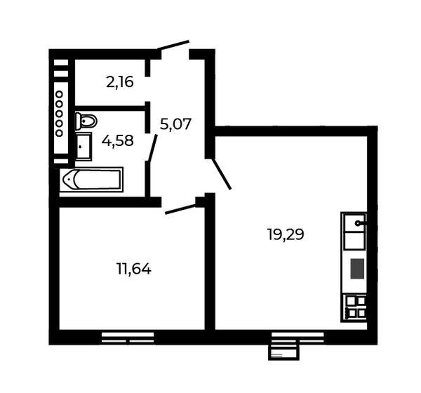 42,7 м², 1-комнатная квартира 5 953 752 ₽ - изображение 33