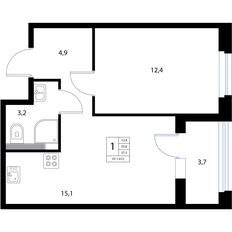 Квартира 37,5 м², 2-комнатная - изображение 2