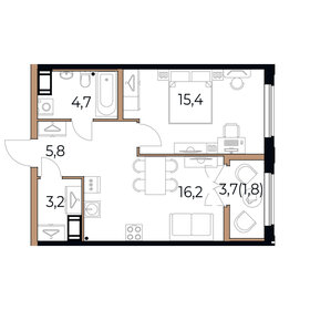 34,7 м², 1-комнатная квартира 2 700 000 ₽ - изображение 111