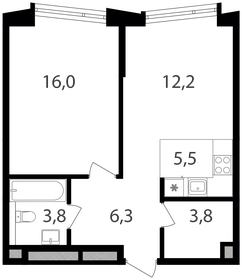 Квартира 47,6 м², 1-комнатная - изображение 1