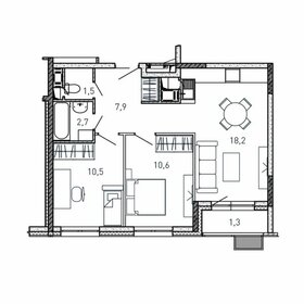 Квартира 52,7 м², 2-комнатная - изображение 1