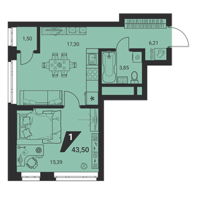 42 м², 1-комнатная квартира 4 580 000 ₽ - изображение 43