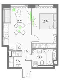 40,3 м², 1-комнатная квартира 19 170 328 ₽ - изображение 1