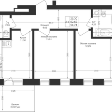 Квартира 54,7 м², 2-комнатная - изображение 2