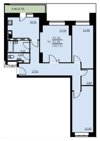 88,6 м², 3-комнатная квартира 6 732 840 ₽ - изображение 54
