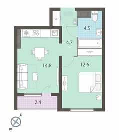 Квартира 37,8 м², 1-комнатная - изображение 1