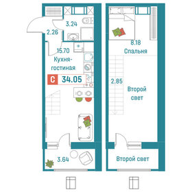 Квартира 34,1 м², студия - изображение 1