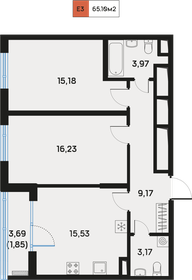 65,8 м², 2-комнатная квартира 17 000 000 ₽ - изображение 61