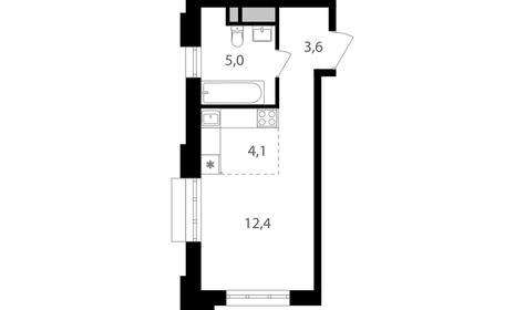 Квартира 25,1 м², студия - изображение 1