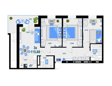 120,5 м², 3-комнатная квартира 15 683 892 ₽ - изображение 13