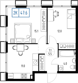 54,1 м², 2-комнатная квартира 17 850 000 ₽ - изображение 59