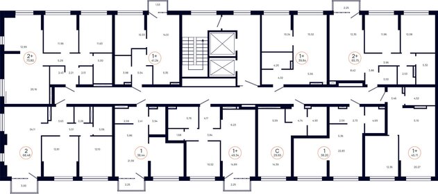 62,8 м², 2-комнатная квартира 7 642 000 ₽ - изображение 69