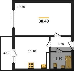 38,4 м², 1-комнатная квартира 3 782 922 ₽ - изображение 23