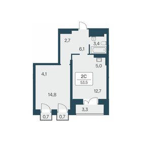 53,1 м², 2-комнатная квартира 9 700 000 ₽ - изображение 33