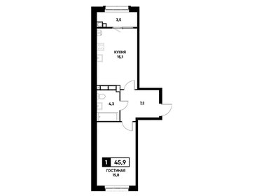 34 м², 1-комнатная квартира 3 600 000 ₽ - изображение 50