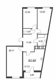 Квартира 84,1 м², 3-комнатная - изображение 1