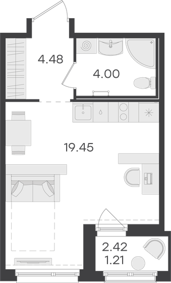 29,1 м², квартира-студия 6 159 999 ₽ - изображение 76