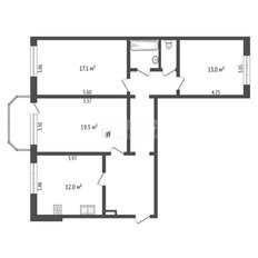Квартира 86,9 м², 3-комнатная - изображение 3