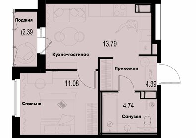35,3 м², 1-комнатная квартира 5 755 530 ₽ - изображение 9