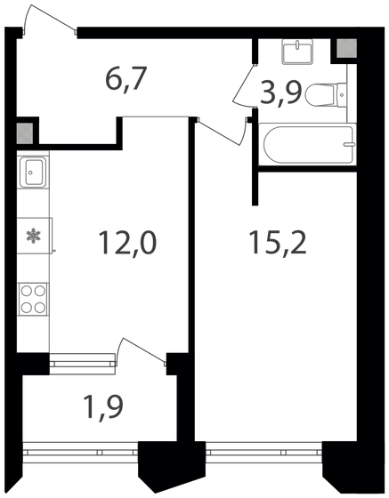 39,7 м², 1-комнатная квартира 20 532 840 ₽ - изображение 1