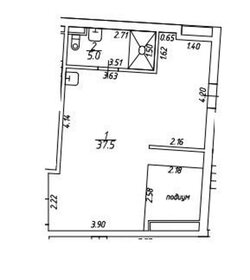 Квартира 42,5 м², 2-комнатные - изображение 1