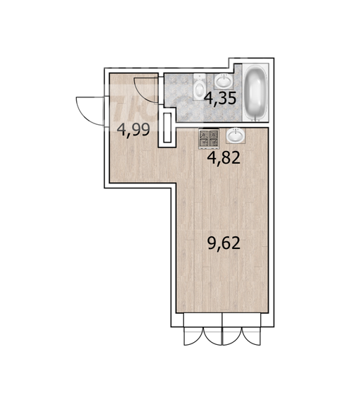 23,7 м², квартира-студия 5 680 000 ₽ - изображение 36