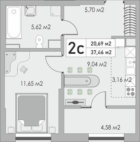 20,3 м², 1-комнатная квартира 1 200 000 ₽ - изображение 57