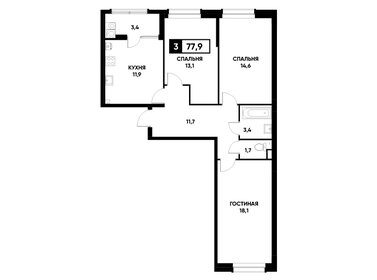 Квартира 77,9 м², 3-комнатная - изображение 1