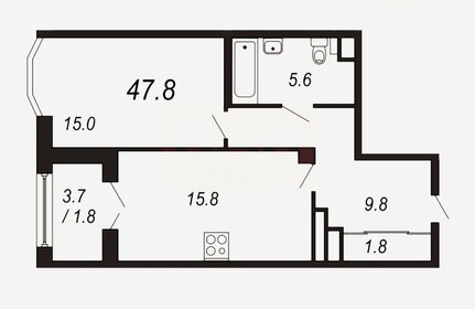 Квартира 48,8 м², 1-комнатная - изображение 1