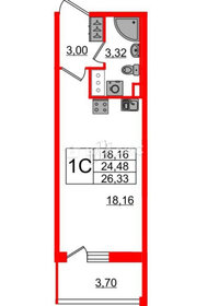 Квартира 26,3 м², студия - изображение 1