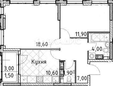 Квартира 55,5 м², 2-комнатная - изображение 1