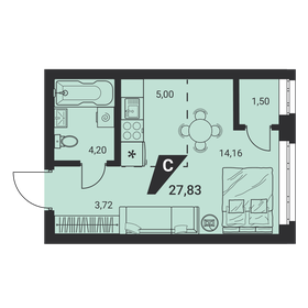 27,8 м², квартира-студия 3 925 440 ₽ - изображение 1